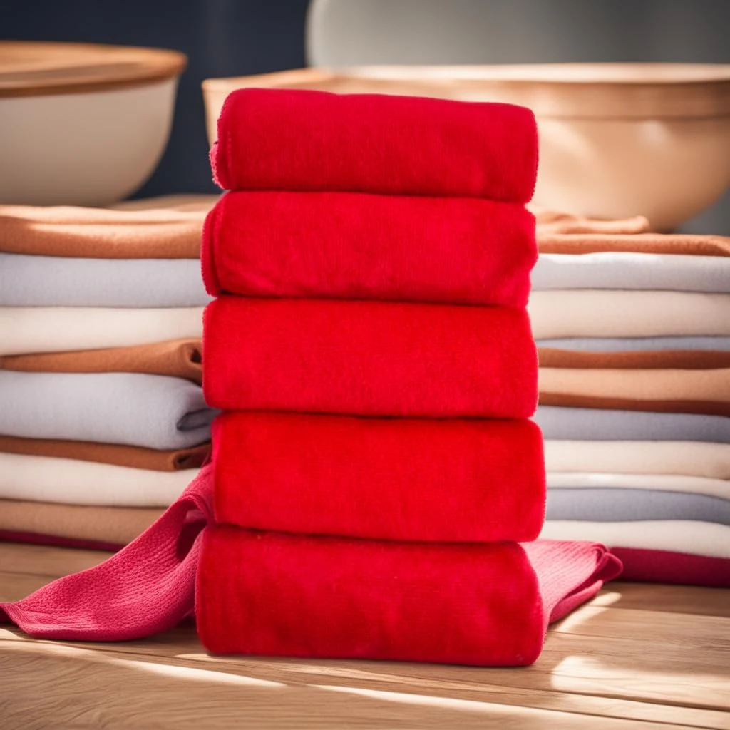 SHOWSTOPPER microfiber cleaning cloths in red — Amazon product photograph