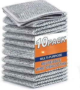 SHOWSTOPPER wire dishwashing cloths in silver — Amazon product photograph