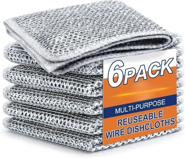 SHOWSTOPPER wire dishwashing cloths in silver — Amazon product photograph