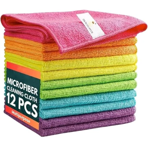 SHOWSTOPPER microfiber cleaning cloths in assorted colours — Amazon product photograph
