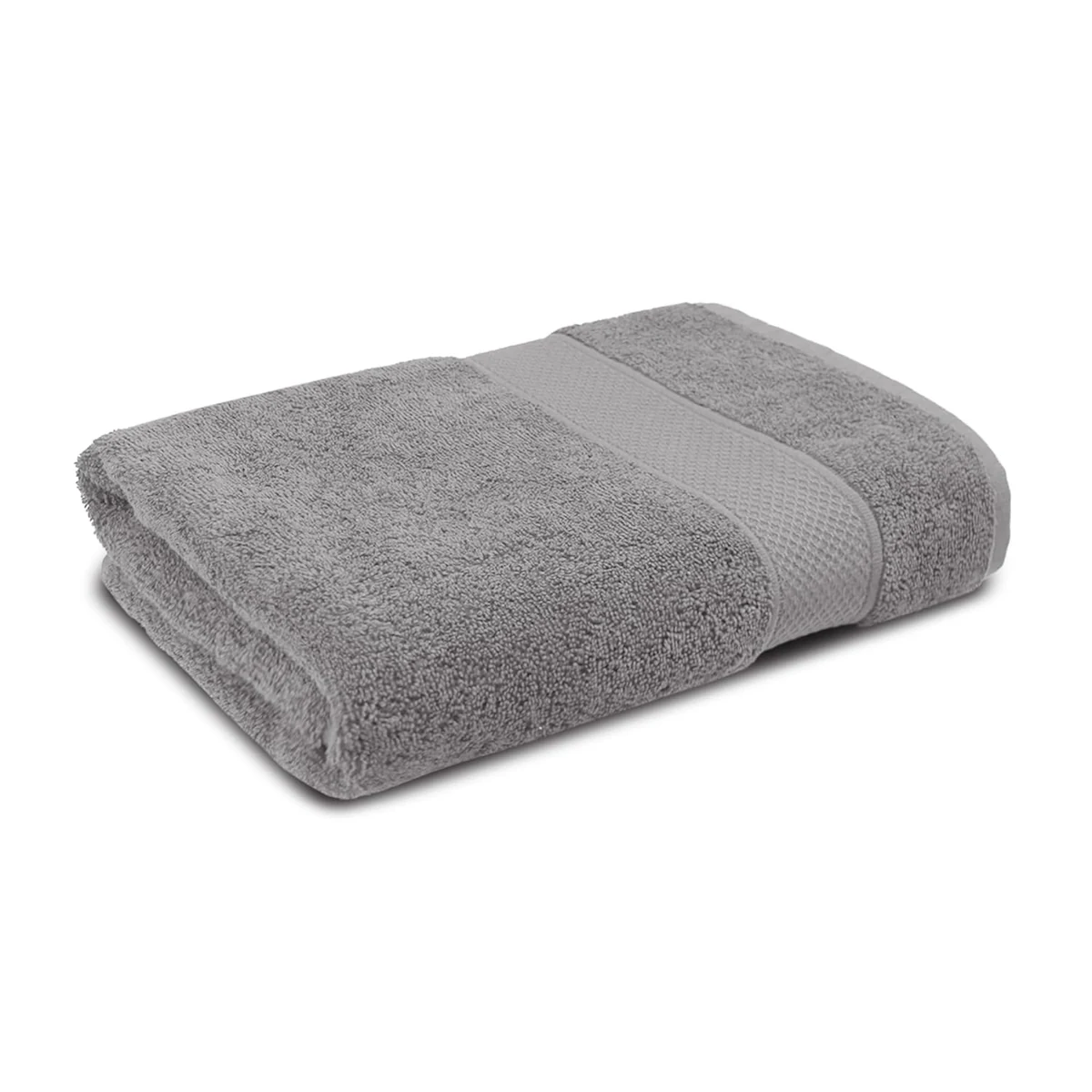 SHOWSTOPPER cotton bath towels in silver grey — Amazon product photograph