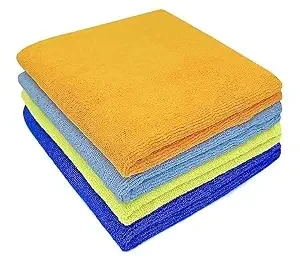 SHOWSTOPPER microfiber cleaning cloths in blue, green, orange, sky blue — Amazon product photograph