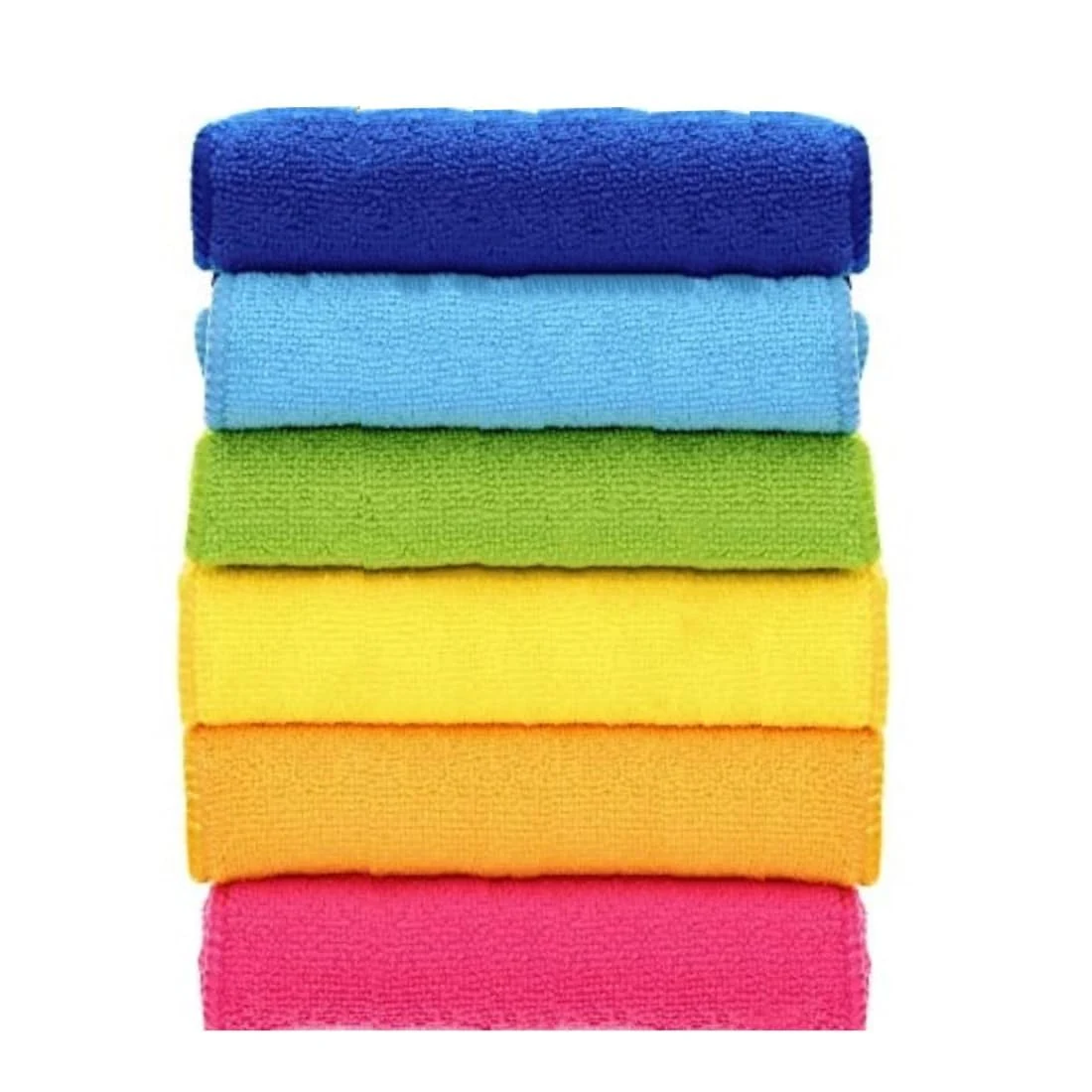 SHOWSTOPPER microfiber cleaning cloths in blue/parrot green/sky blue/yellow/orange/pink — Amazon product photograph