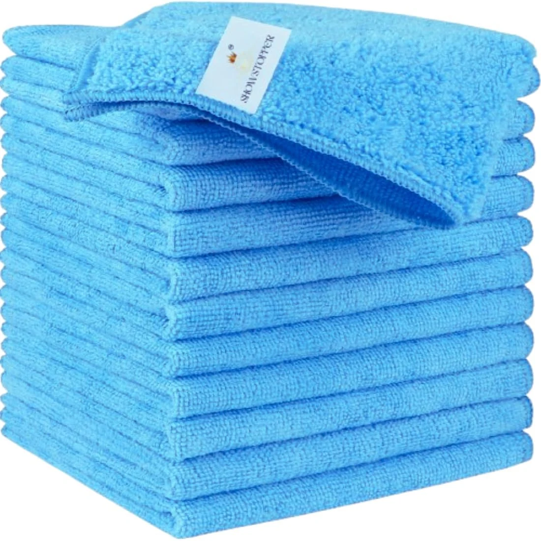 SHOWSTOPPER microfiber vehicle cleaning cloths in sky blue — Amazon product photograph