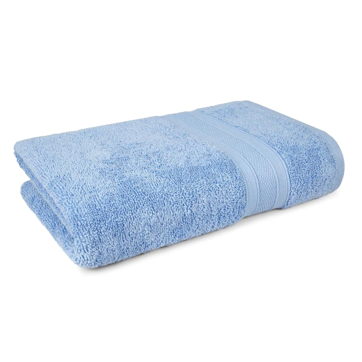SHOWSTOPPER cotton bath towels in sky blue — Amazon product photograph